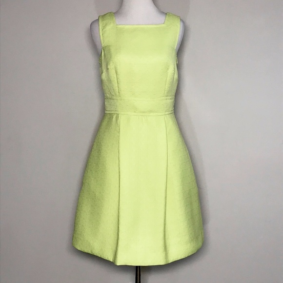 Mixt by Heidi Weisel Women’s Yellow Green Textured Fit & Flare Midi Dress Size 4 - Picture 2 of 9
